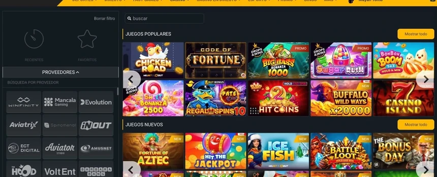 Sección de promociones de casino de MelBet