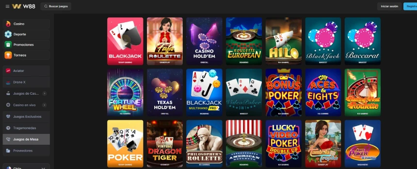 Mesas de ruleta en vivo de W88
